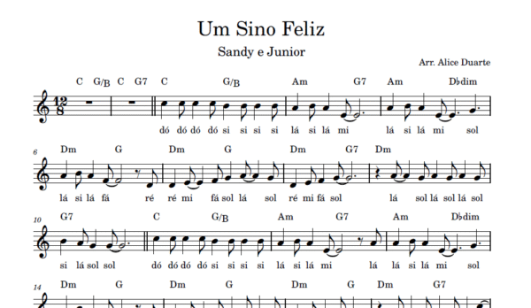 Um Sino Feliz - Partitura Facilitada