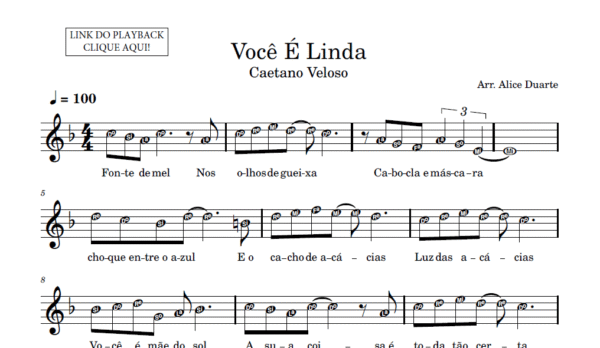 Você é Linda - Partitura para Instrumentos em Sib