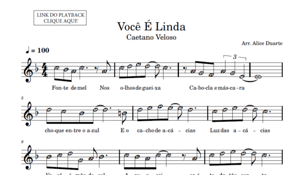 Você é Linda - Partitura para Sax Alto