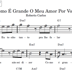 Como É Grande O Meu Amor Por Você - Partitura Facilitada