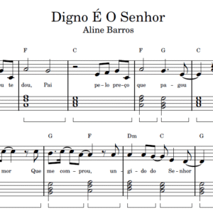 Digno É O Senhor - Partitura para Piano