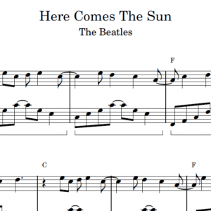 Here Comes The Sun - Partitura para Piano