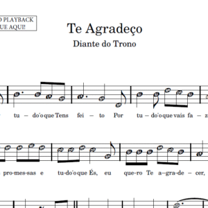 Te Agradeço - Partitura para Instrumentos em Sib