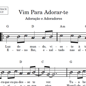 Vim Para Adorar-te - Partitura Facilitada