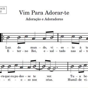 Vim Para Adorar-te - Partitura para Instrumentos em Sib