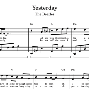 Yesterday - Partitura para Piano