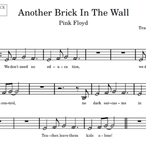 Another Brick In The Wall - Instrumentos em Sib