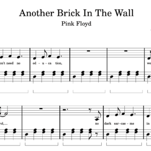 Another Brick In The Wall - Partitura para Piano