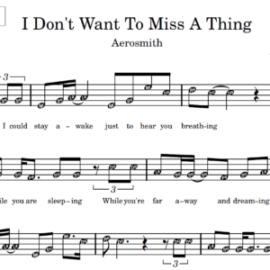 I Don't Want To Miss A Thing - Instrumentos em Sib