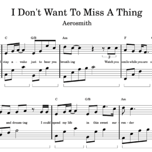 I Don't Want To Miss A Thing - Partitura para Piano