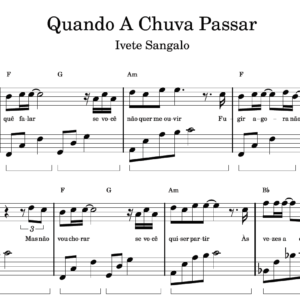 Quando A Chuva Passar - Partitura para Piano