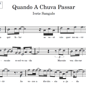 Quando A Chuva Passar - Partitura para Sax Alto