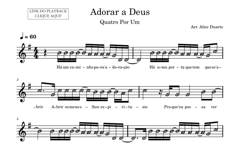 Adorar a Deus – Partitura para Sax Alto - (Quatro Por Um)