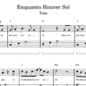 Enquanto Houver Sol - Partitura para Piano