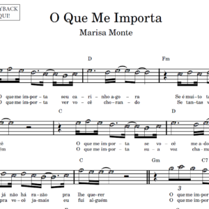 O Que Me Importa - Partitura Facilitada