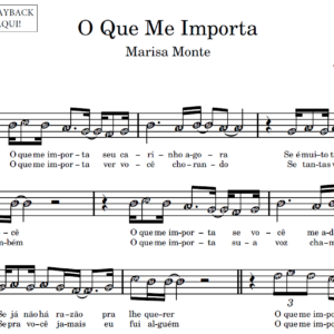 O Que Me Importa - Partitura para Sax Alto