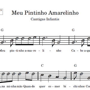 Meu Pintinho Amarelinho - Partitura Facilitada