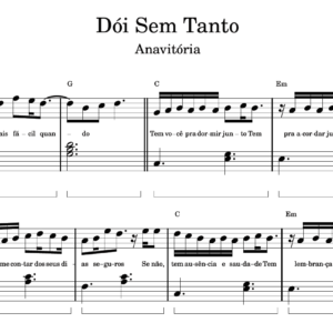 Dói Sem Tanto - Partitura para Piano