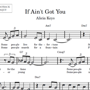 If Ain't Got You - Partitura Facilitada