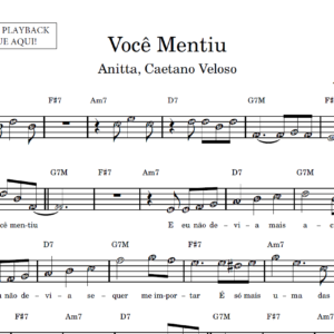 Você Mentiu - Partitura Facilitada