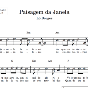 Paisagem Da Janela - Partitura Facilitada