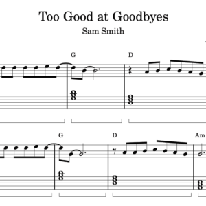 Too Good at Goodbyes - Partitura para Piano