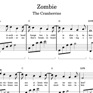 Zombie - Partitura para Piano