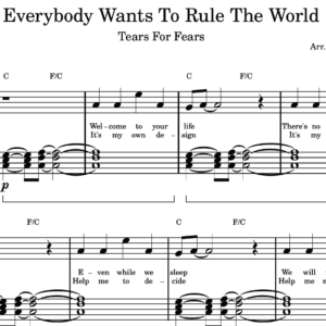 Everybody Wants To Rule The World - Partitura para Piano
