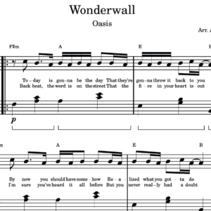 Wonderwall - Partitura para Piano
