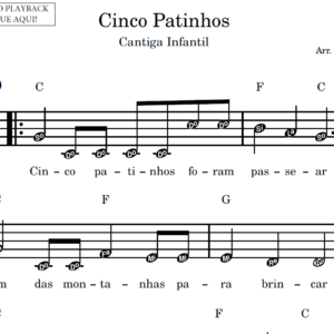 Cinco Patinhos - Partitura Facilitada
