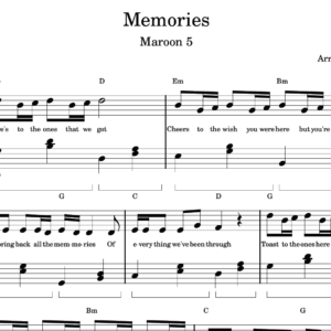 Memories - Partitura para Piano