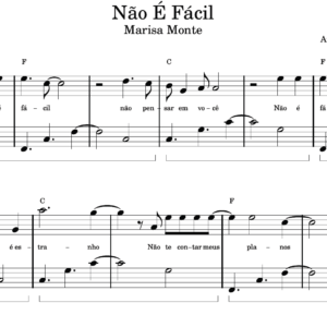 Não É Fácil - Partitura para Piano